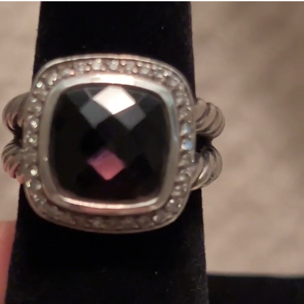 David Yurman Moonlight Ice Albion Amethyst Diamond Ring .925 - Picture 6 of 15